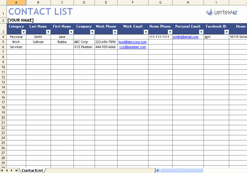 Telephone Directory Template Excel Beautiful Excel Address Book Template