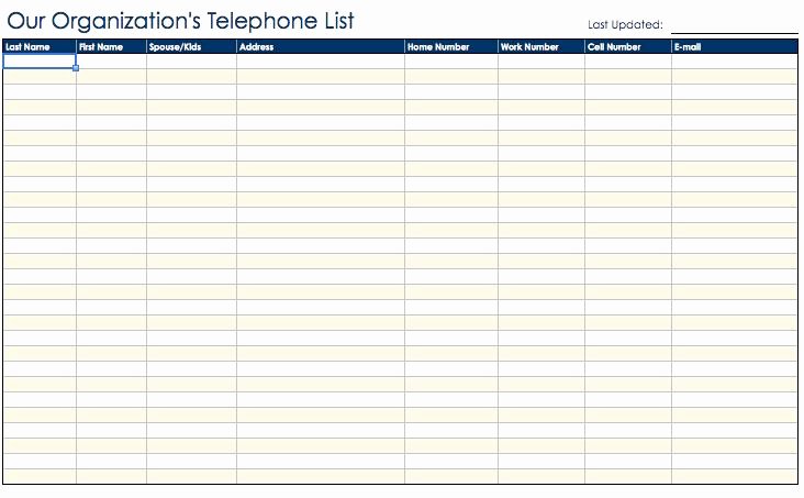Telephone Directory Template Excel Best Of Telephone Email Directory