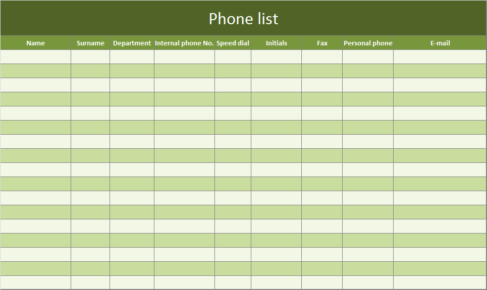 Telephone Directory Template Excel Elegant Phone List as Excel Template – Free Of Charge