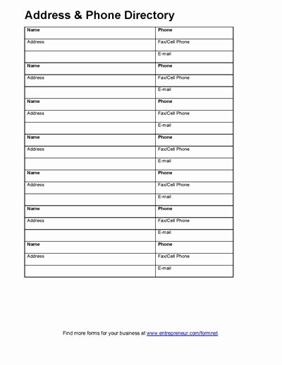 Telephone Directory Template Excel Fresh Address Directory Template
