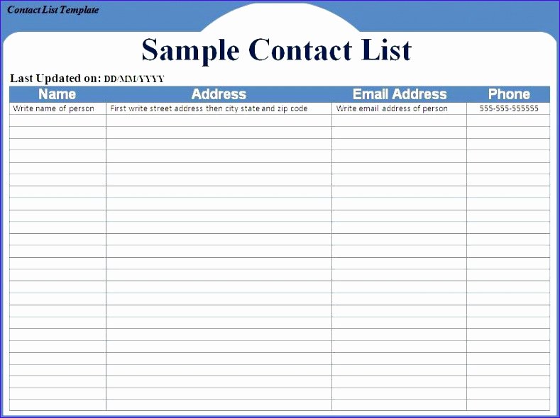 Telephone Directory Template Excel New 12 Excel Address List Template Exceltemplates