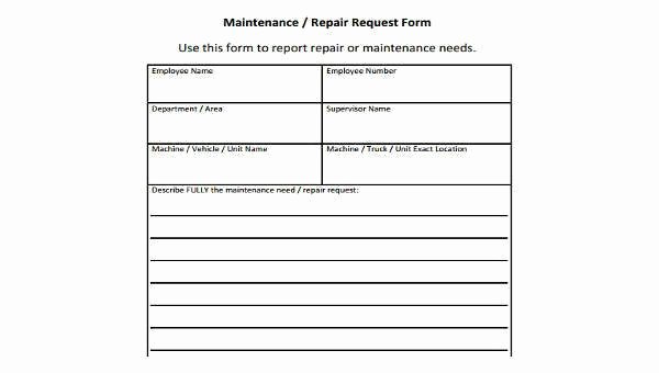 Tenant Maintenance Request form Template Elegant Maintenance Request form Samples 8 Free Documents In