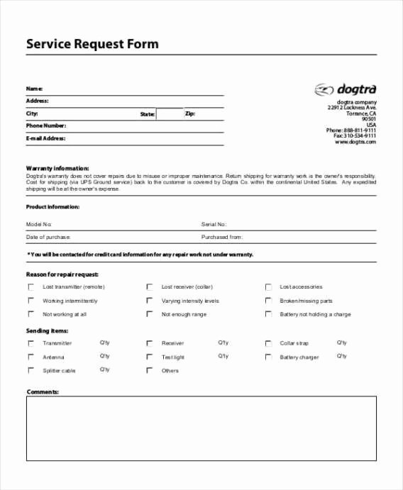 Tenant Maintenance Request form Template New Service Request form Templates Find Word Templates