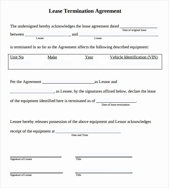 Termination Of Lease Agreement Template Awesome 11 Lease Termination Agreements