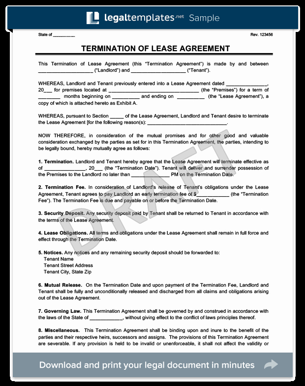 Termination Of Lease Agreement Template Beautiful Make A Free Lease Termination Letter In Minutes