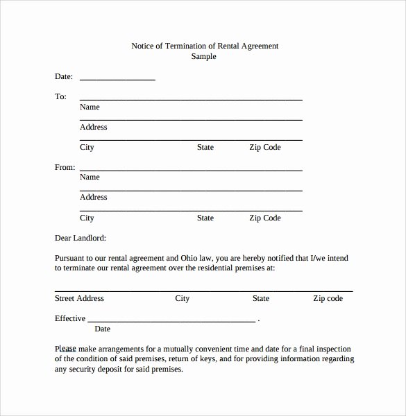 Termination Of Lease Agreement Template Fresh Lease Termination Agreement 12 Free Word Pdf format
