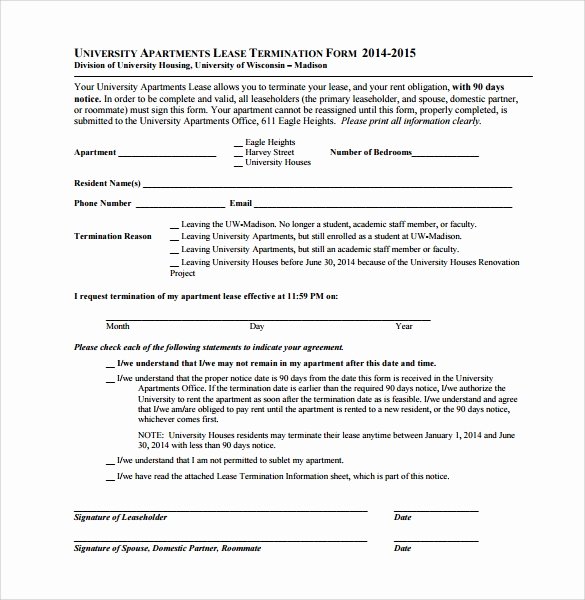 Termination Of Lease Agreement Template New 8 Lease Termination form Templates to Download