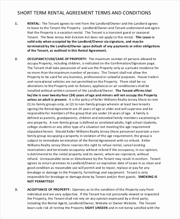 Terms Of Agreement Sample Elegant 20 Short Term Rental Agreement Templates Free Sample