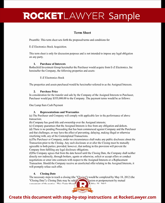 Terms Of Agreement Sample Lovely Term Sheet Template Sample Term Sheet