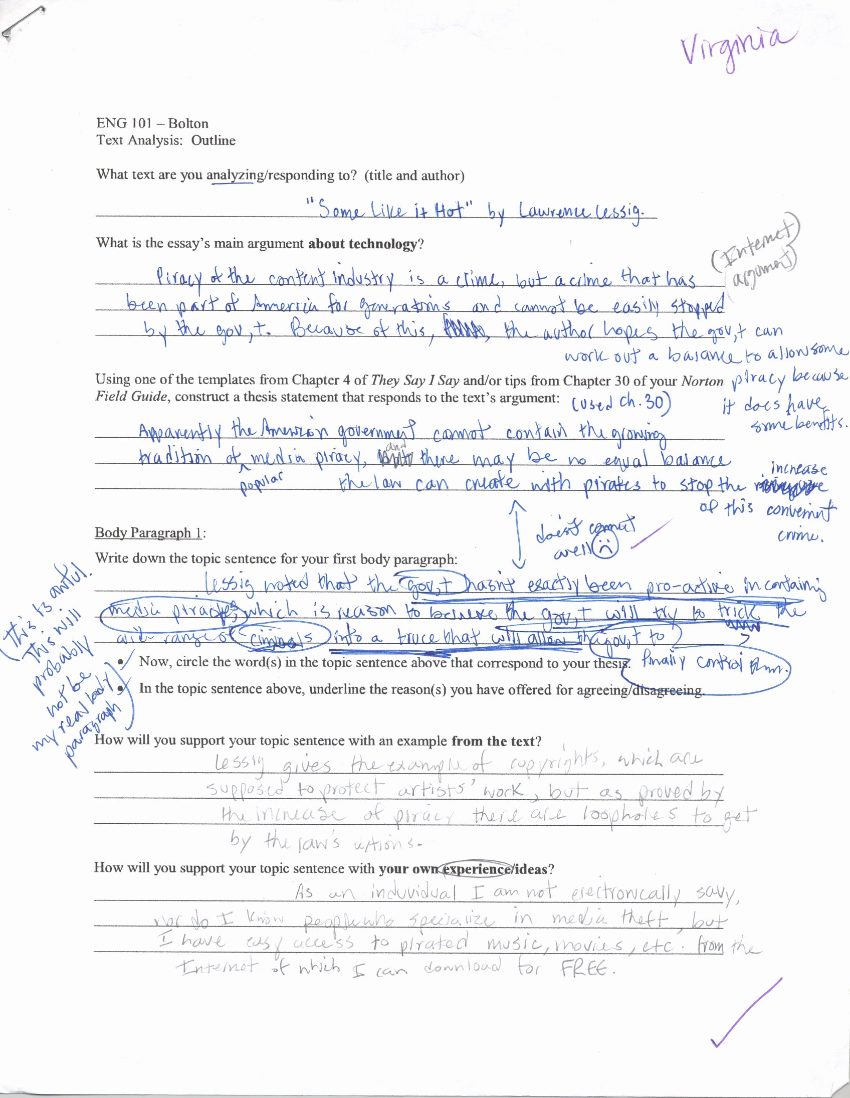 Text Analysis Response Outline Awesome Text Analysis &amp; Response English 101 Portfolio