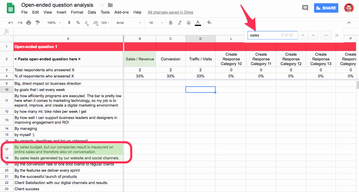 Open ended 3. Open ended questions. Text's analyz example.