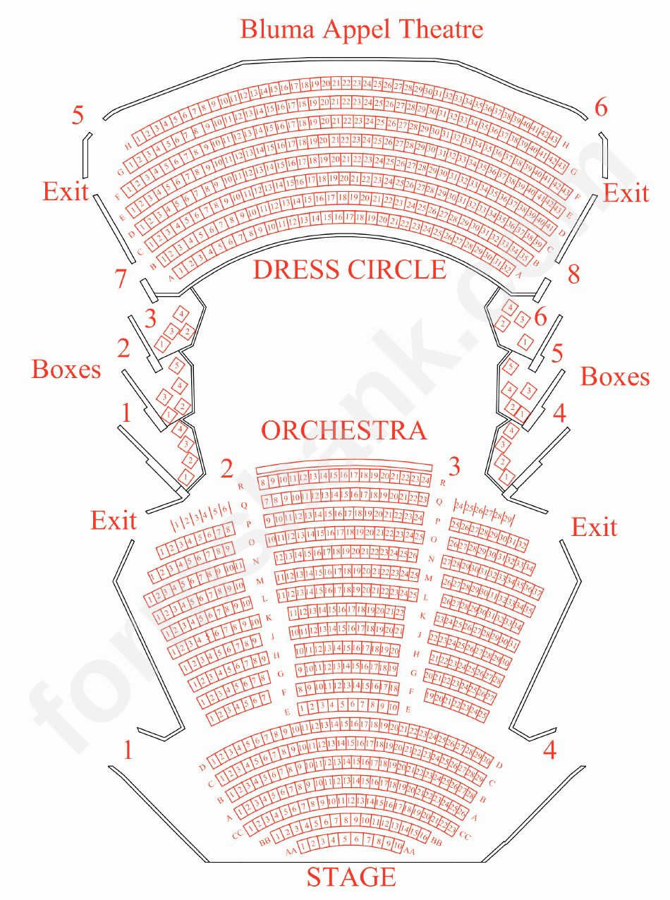 Theatre Program Template Awesome Bluma Appel theatre Seating Chart Printable Pdf