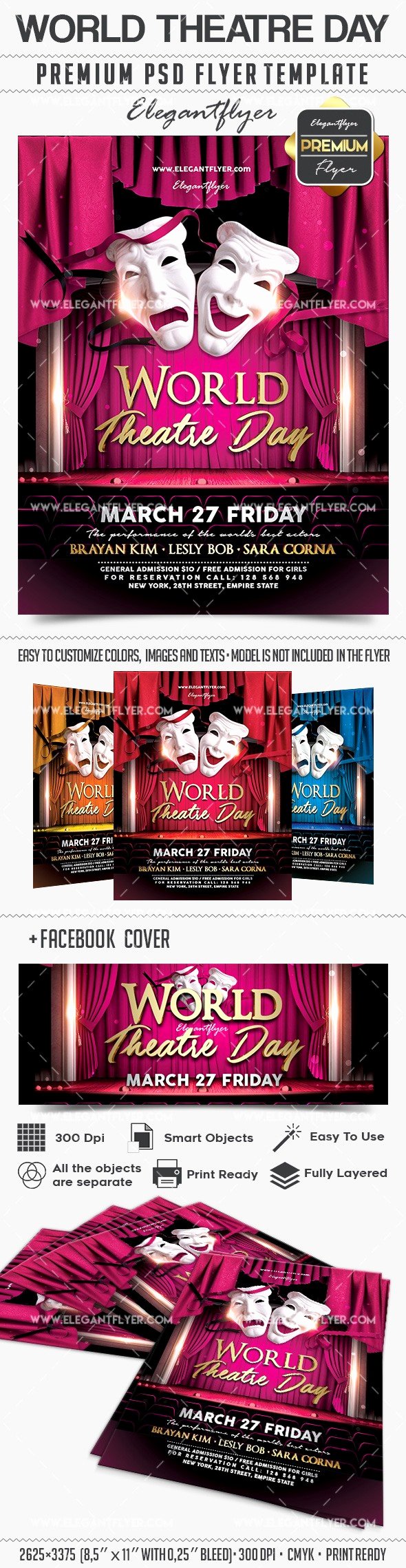 Theatre Program Template Best Of World theatre Day – Flyer Psd Template – by Elegantflyer