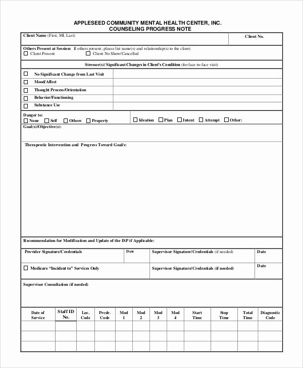 Therapy Progress Note Template Free Fresh Sample Progress Note 7 Documents In Pdf Word