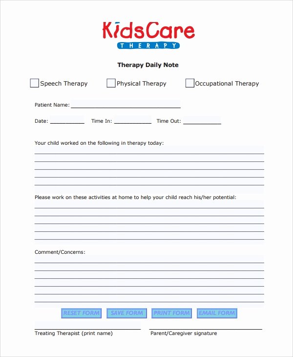 Therapy Progress Note Template Free Lovely Sample therapy Note Template 5 Free Documents Download