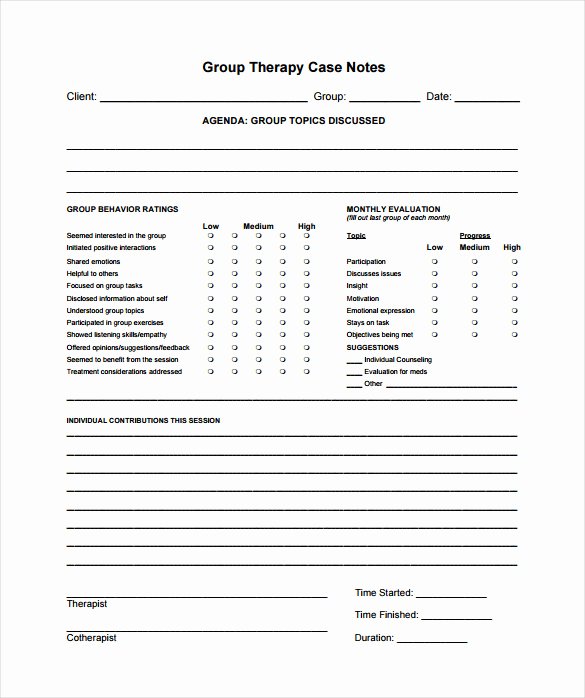 Therapy Progress Note Template Free Luxury 7 Case Notes Templates – Free Sample Example format