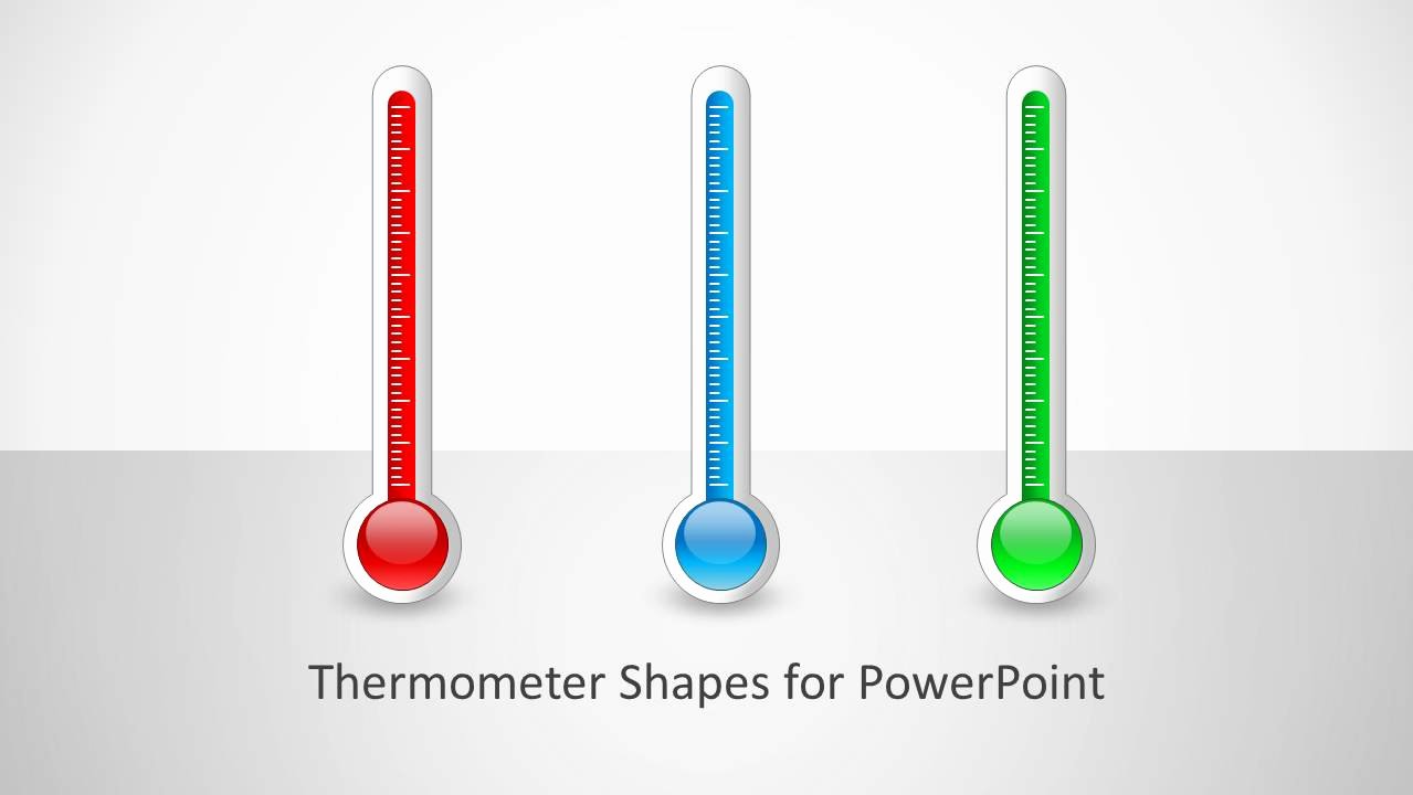 Thermometer Chart Powerpoint Awesome thermometer Shapes for Powerpoint Slidemodel