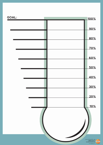 Thermometer Goal Chart Template Inspirational Blue Goal thermometer 600 600 425×600