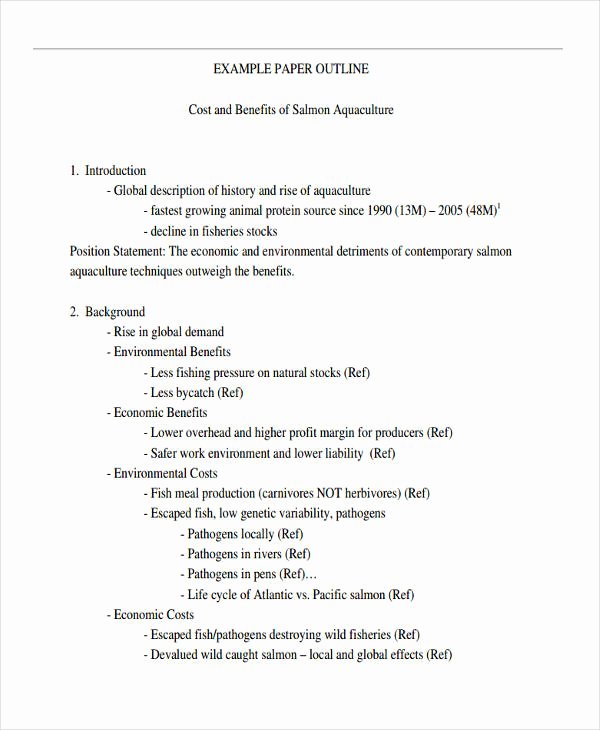 Thesis Outline Template New 10 Paper Outline Templates Free Sample Example format
