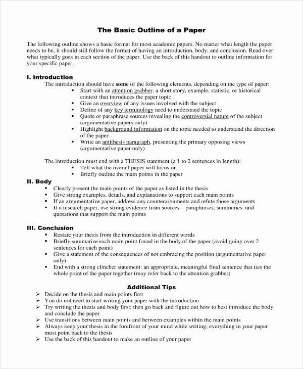 Thesis Outline Template Unique 10 Essay Proposal Outline Templates Pdf Doc