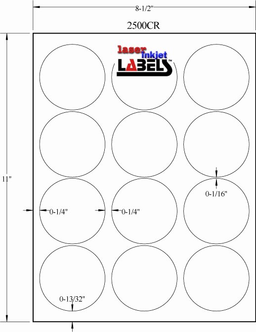 Three Inch Circle Template Awesome 2 5&quot; Circle Glossy White Labels Laser Inkjet Labels