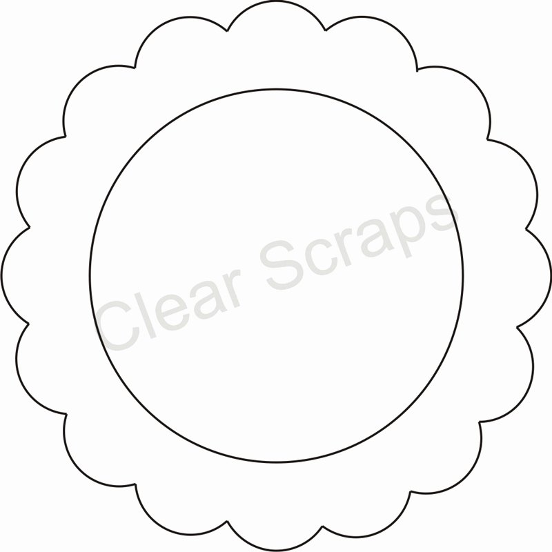 Three Inch Circle Template Elegant Medium Circle Scallop Frame