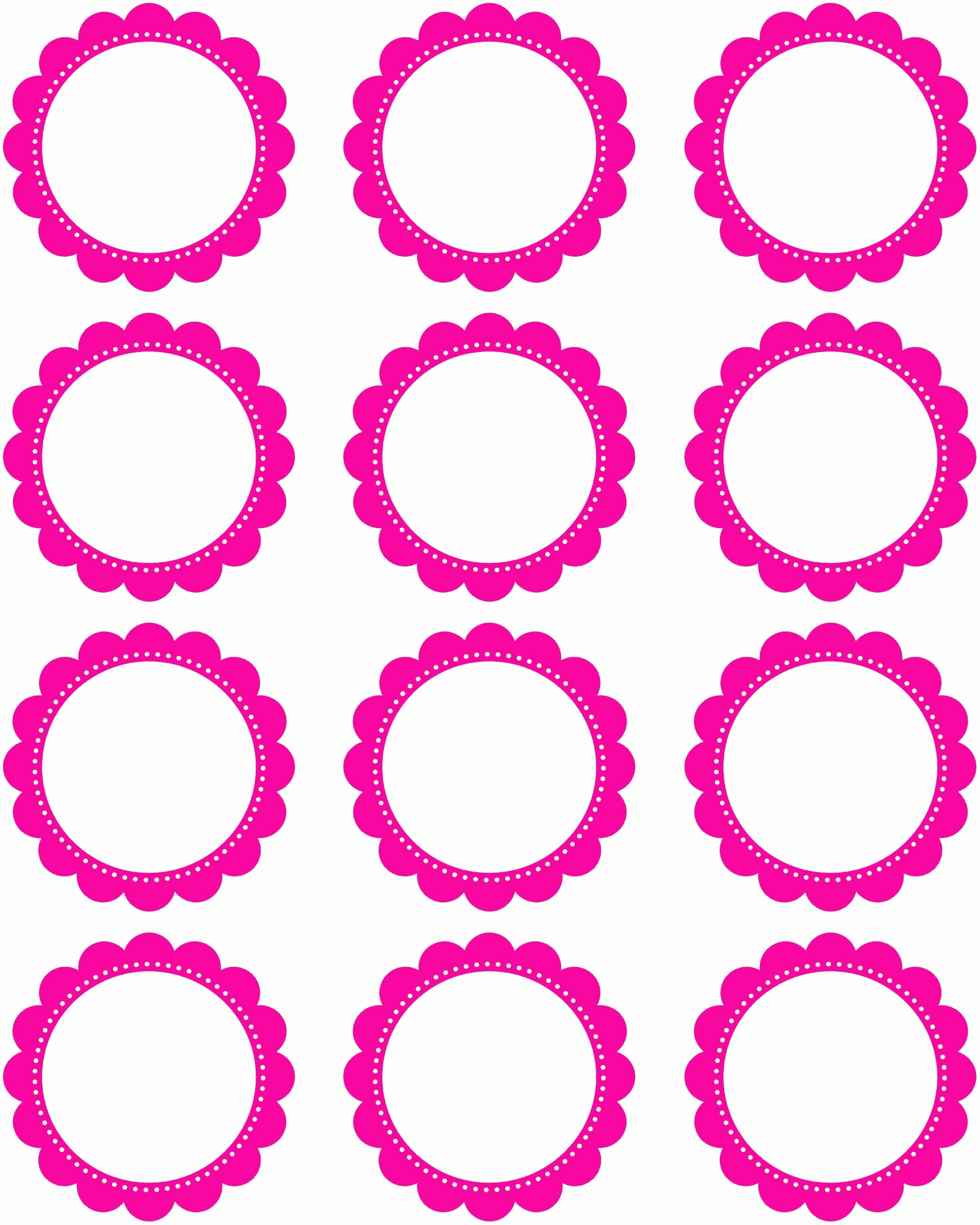 Three Inch Circle Template New Free Printable 2 Inch Hot Pink Scallop Circles