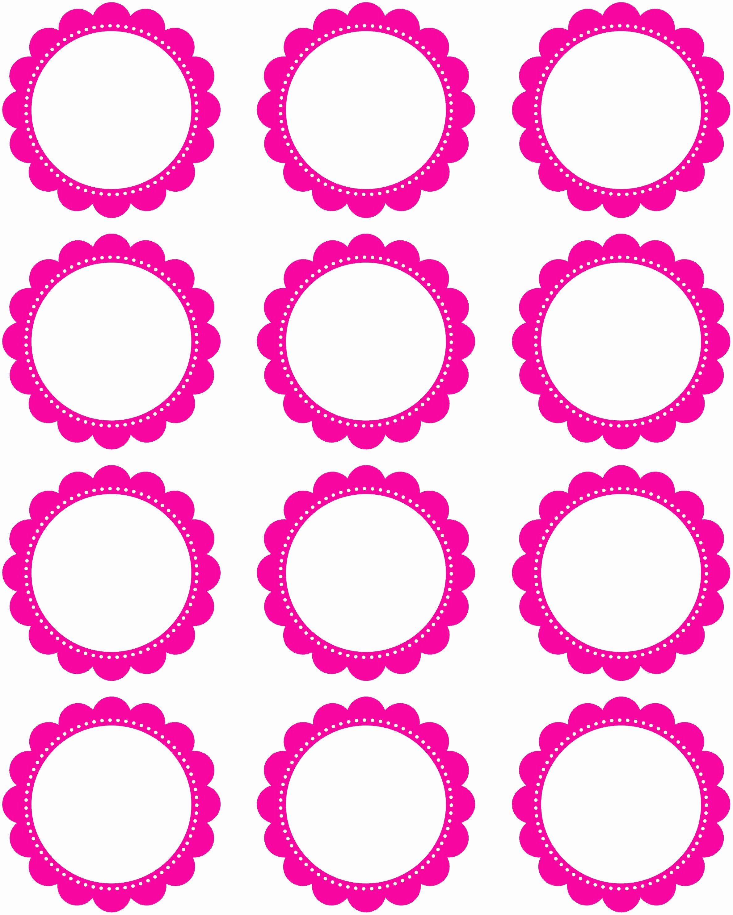 Three Inch Circle Template New Free Printable 2 Inch Hot Pink Scallop Circles