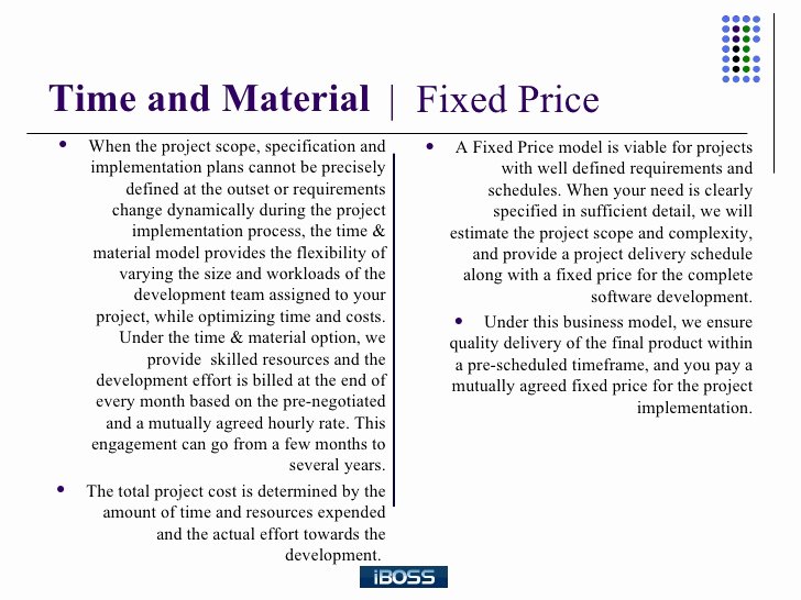 Time and Material Template Fresh A Parison Between Time and Material and Fixed Bid