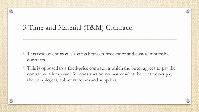 Time and Materials Template Fresh Types Of Contract In Project Management