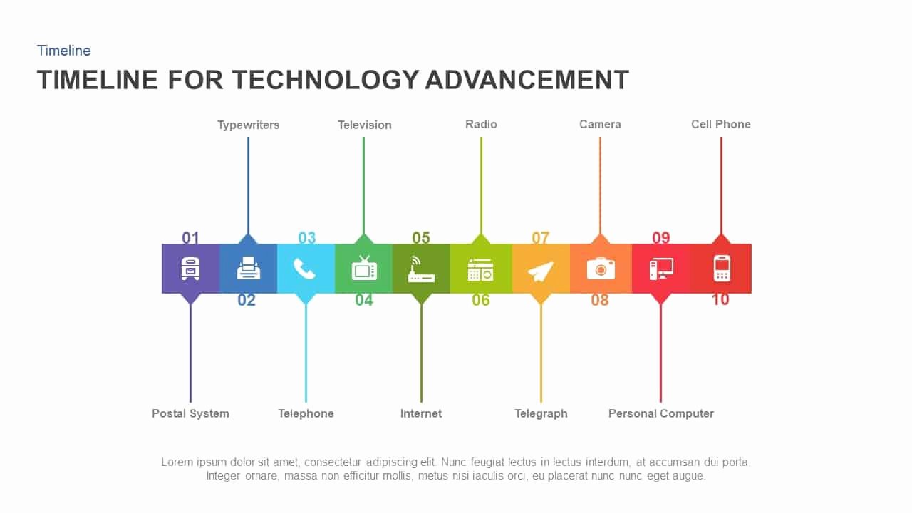 Timeline Template Keynote Fresh Timeline for Technology Advancement Powerpoint Template