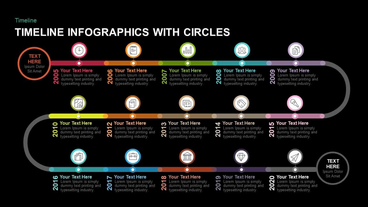 Timeline Template Keynote Lovely Timeline Infographics with Circles Powerpoint Template