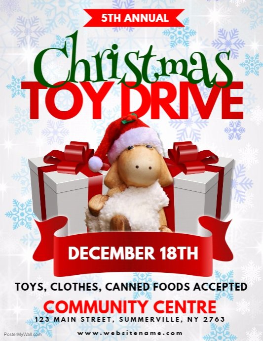 Toy Drive Flyer Template Elegant Christmas toy Drive Flyer Template