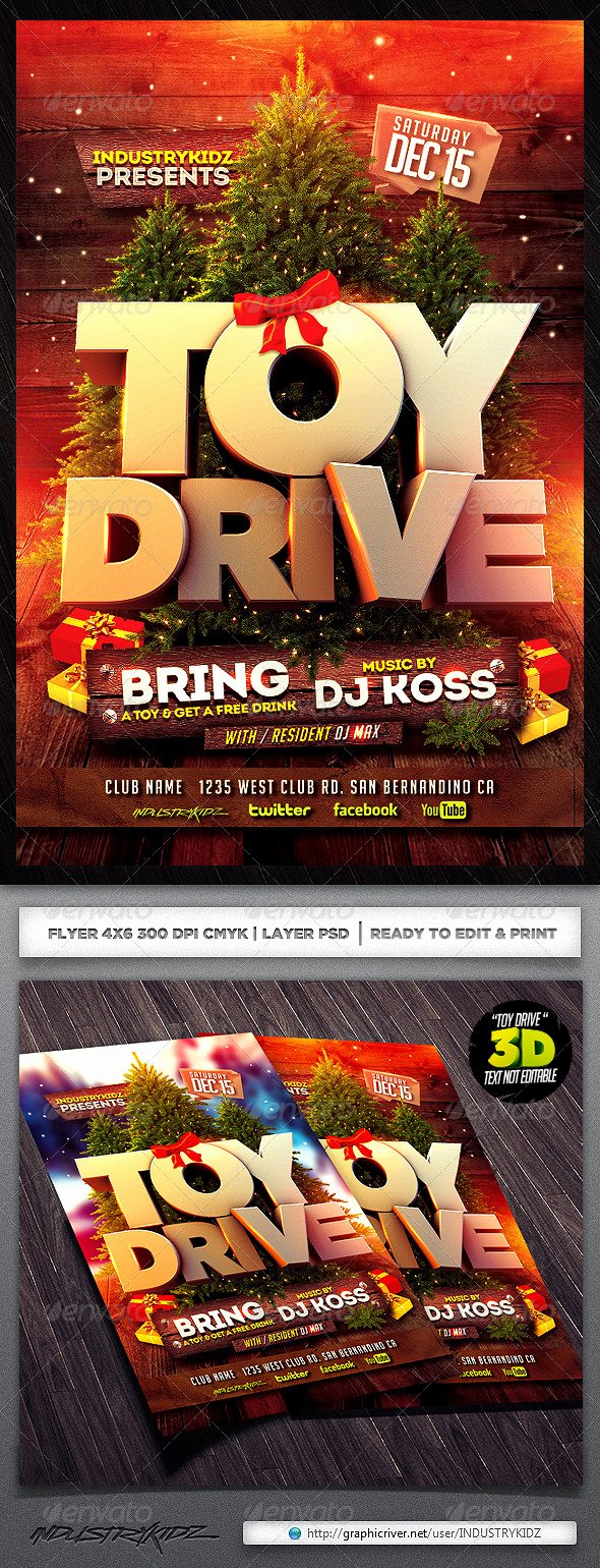 Toy Drive Flyer Template Elegant Editable toy Drive Posters Dondrup