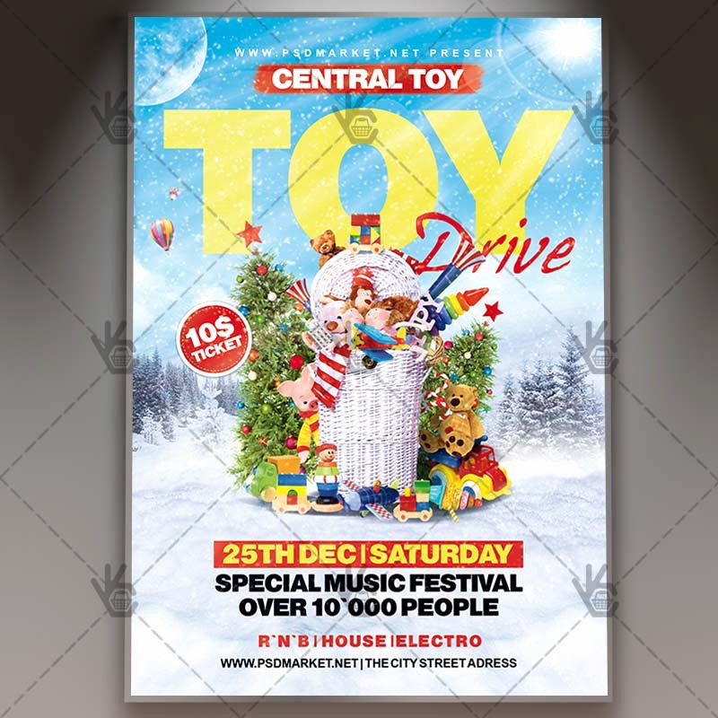 Toy Drive Flyer Template Inspirational toy Drive Winter Flyer Psd Template