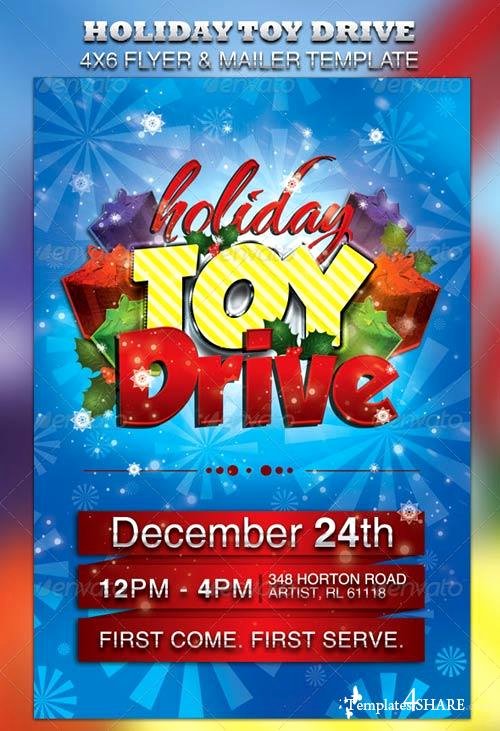 Toy Drive Flyer Template New Graphicriver Holiday toy Drive Flyer &amp; Mailer