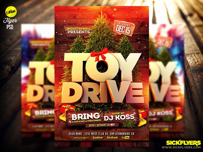 Toy Drive Flyer Template New toy Drive Flyer Template Psd by Industrykidz On Deviantart