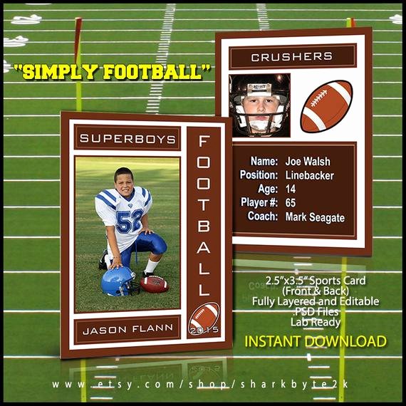 Trading Card Template Free Luxury 2017 Football Sports Trading Card Template for Shop