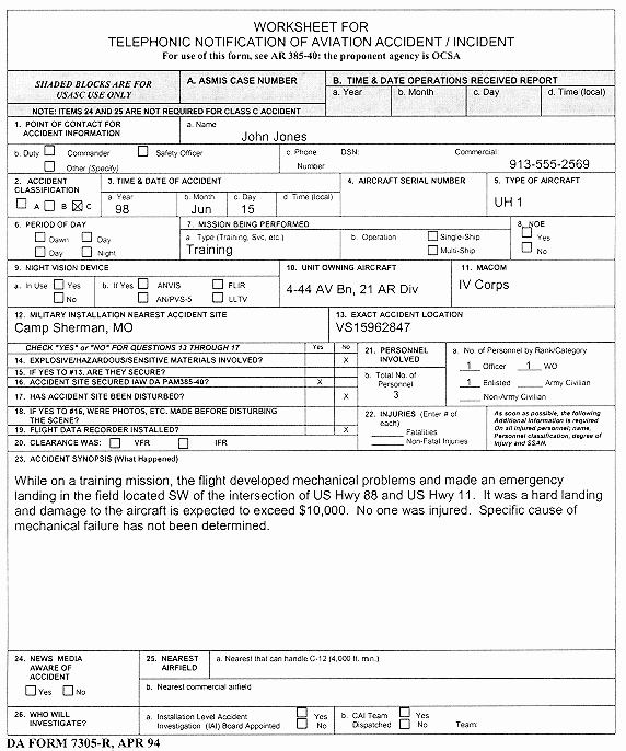 Traffic Accident form Awesome Accident Report Serious Incident Report [sir