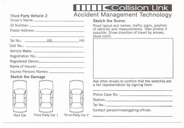 Traffic Accident form Unique Accident Report form