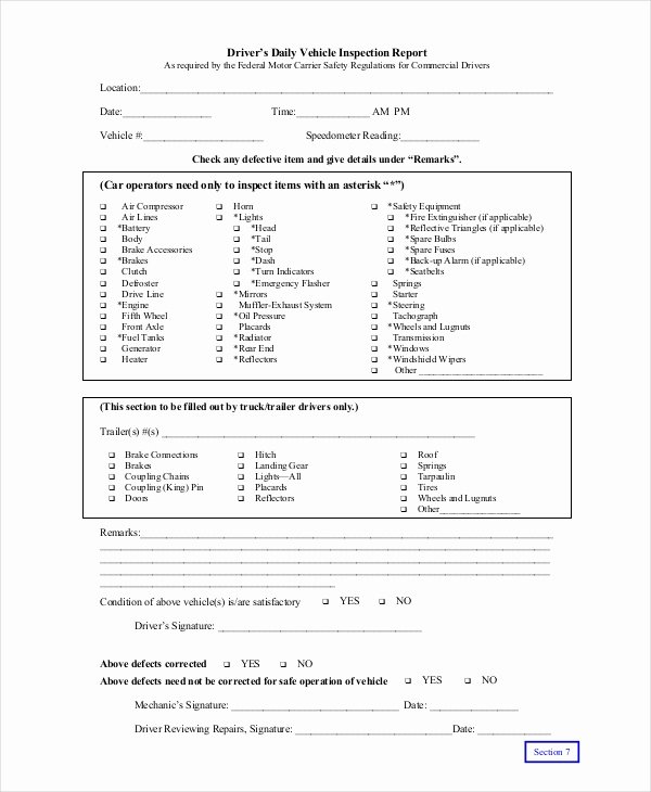 Trailer Inspection form Template Elegant 14 Free Vehicle Report Templates Pdf Docs Word