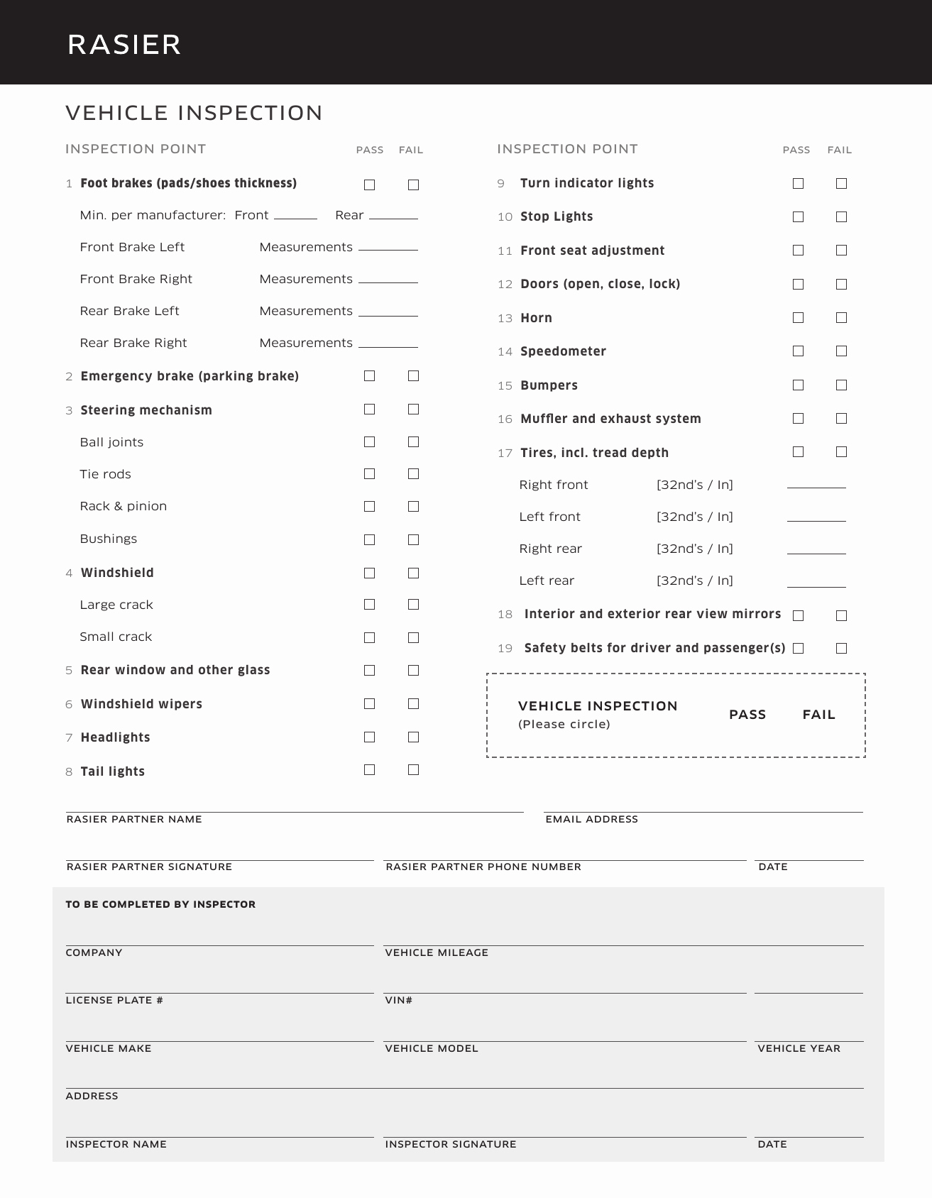 Trailer Inspection form Template Elegant Download Vehicle Inspection Checklist Template