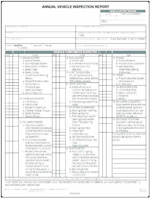 Trailer Inspection form Template Fresh Dot Inspection form Record Annual W Decal Stock Free