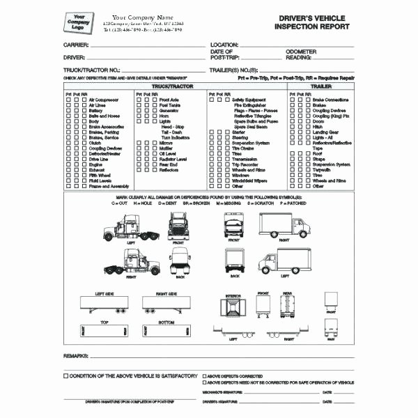 Trailer Inspection form Template Lovely Truck Rental Agreement Template