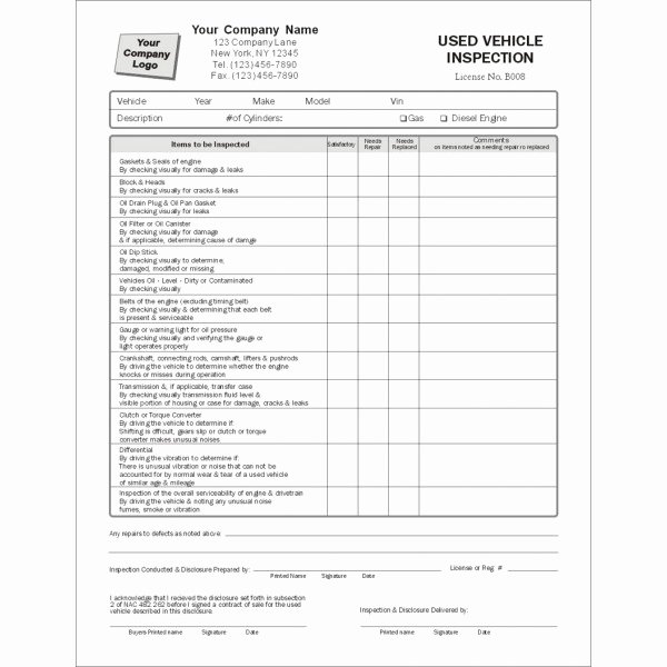 Trailer Inspection form Template Luxury Inspection forms Standard forms