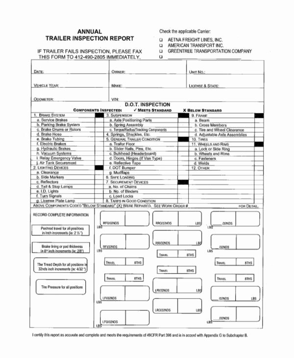 Trailer Inspection form Template Unique 41 Inspection Report Examples &amp; Samples Pdf Word