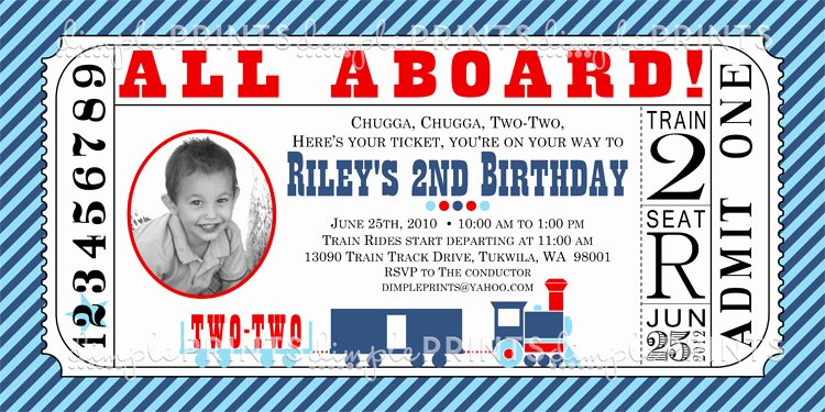 Train Ticket Birthday Invitation Beautiful Train Ticket Printable Birthday Invitation Dimple Prints