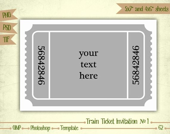 Train Ticket Birthday Invitation Best Of Train Ticket Invitation N1 Digital Collage Sheet Layered