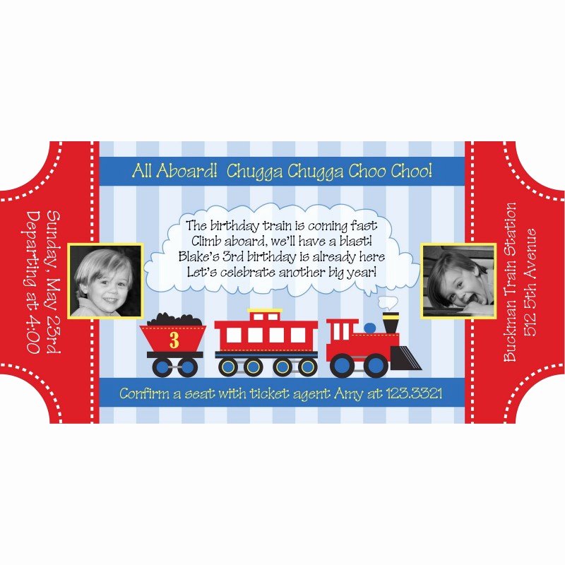 Train Ticket Birthday Invitation Lovely Choo Choo Train Ticket Birthday Party Printable