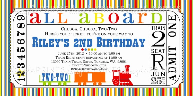 Train Ticket Birthday Invitation Lovely Free Printable Train Ticket Birthday Invitation